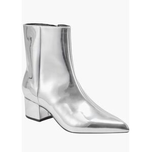 Marc Fisher Silver Block Heel Booties